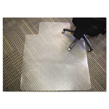 PVC Chair Mat for Medium Pile Carpet, 45 x 53, 12 x 25 Lip, Clear