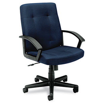 VL602 Series Managerial Mid-Back Chair, Navy Fabric