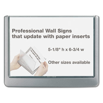 Click Sign Holder For Interior Walls, 6 3/4 x 1/2 x 5 1/8, Graphite