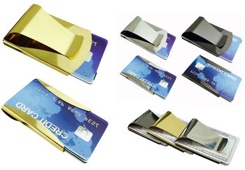Stainless Steel Gold Metal Double Sided Money Clip
