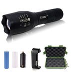 1 - G1000 Portable Zoomable Tactical LED Flashlight - 2000 Lumens - Lithium Ion Rechargeable
