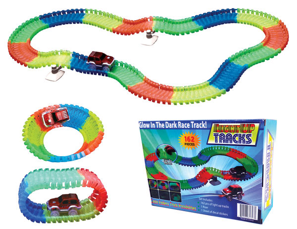 Magic Light Up Glow In the Dark Twisting Race Tracks - 162pc Deluxe Sets