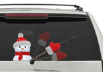 Rear Vehicle Car Window Waving Moving Windshield Wiper Blade Tag Decal Sticker  - Snowman