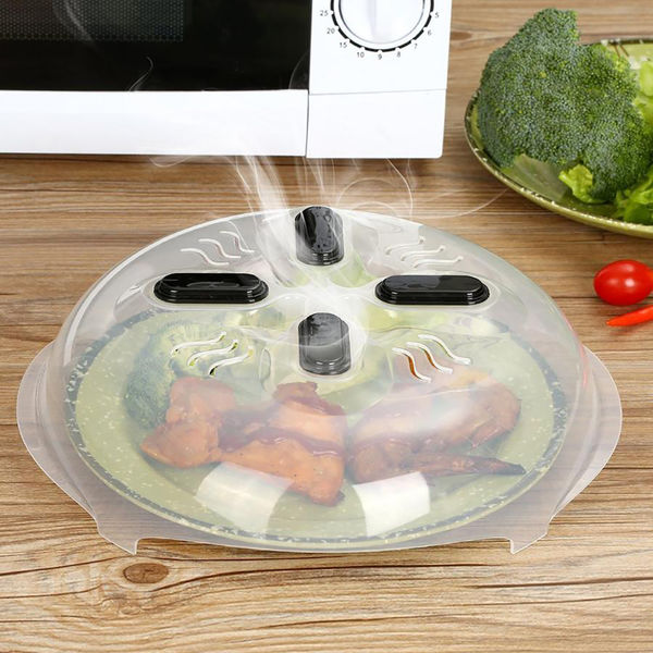 Microwave Hover Anti Splattering Magnetic Food Cover - Microwave Splatter Lid with Steam Vents