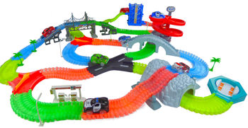 Magical Twisting Glow In the Dark Light Up Race Car Tracks - Ultimate Set