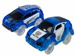 2 Magic Twister Flexible Glow In the Dark Race Car Track Vehicles - Turbo Police Pursuit Cars
