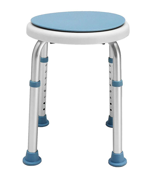Shower Chair & Bath Rotating Stool for Elderly: Adjustable Height 360° Swivel Seat, Lightweight, Non-Slip & Round Padded - Ideal Mobility & Safety Aid for Seniors, Handicapped, Disabled, Post-Surgery - Supports up to 300 lbs