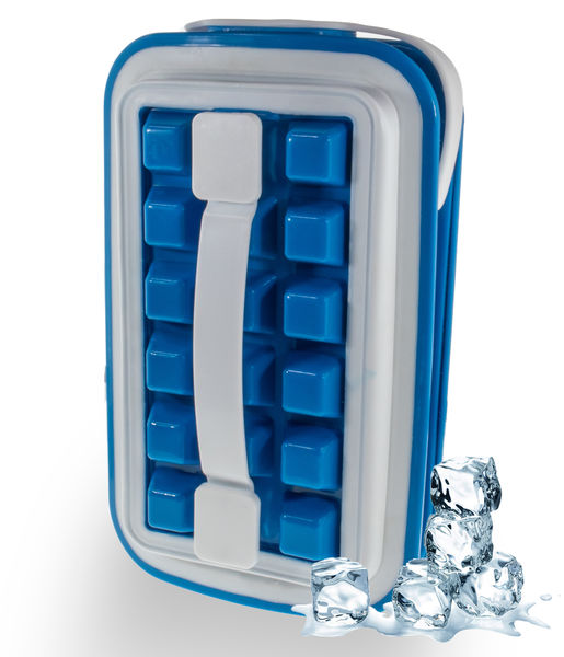 32 Ice Cube Maker Silicone Tray - Icebreaker Pop - Easy Release, Spill & Leak-Proof - Space-Saving, Vertical & Stackable Design for Freezer - Odor Resistant, Ideal for Chilled Drinks, Quick Ice Making - Durable