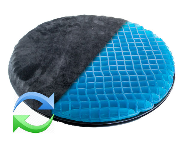360° Swivel Rotation Honeycomb Gel Cushion -  Orthopedic Cooling Gel Memory Foam Seat Chair Pad For Office, Car, Truck, & Wheelchair - Improves Posture, Non-Slip Bottom, Washable Cover