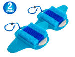 2 Shower Foot Scrubber Cleaner With Pumice Stone - Non Slip Suction Cup - Smooths, Exfoliates & Massages your Feet Without Bending in the Shower or Bathtub