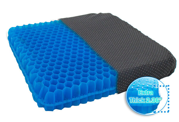 Ergonomic Gel Honeycomb Cushion 2.4" Thick Cooling Comfort with Non-Slip, Breathable Design - Orthopedic Pressure Relief Support for Sciatica, Tailbone, Back Pain Relief