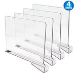 Acrylic Shelf Dividers & Clear Closet Organizer - 4pc - Storage Rack Separator For Organization - Durable & Transparent for Wardrobe, Towels, Clothes, Jeans & Books