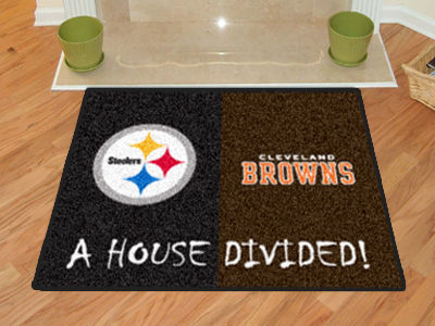 Pittsburgh Steelers - Cleveland Browns House Divided Rugs 34""x45""pittsburgh 