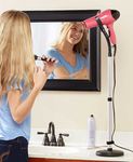 Hands Free Hair Dryer Stand Holder - Height Adjustable & Rotating Blow Dryer Mount For Hands Free Drying