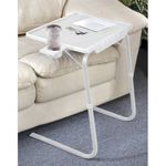 Portable Foldable TV Tray Table - Laptop, Eating, Drawing Tray Table Stand with Adjustable Tray With Sliding Adjustable Cup Holder