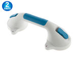 2pc Suction Cup Grab Bar 12 - With Safety Indicator - For Bathtubs, Showers, Toilets - Safety Grip Hand Rail Assist Bar