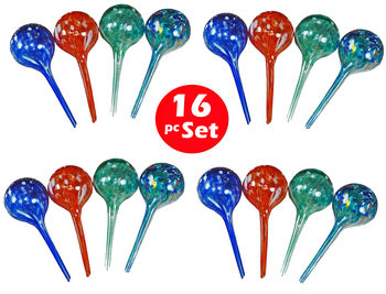 Plant Watering Globes - Automatic Watering Bulbs - 16pc Miniwatering 