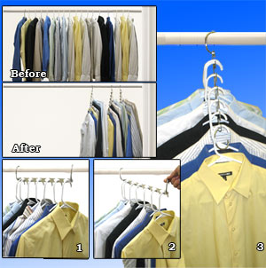 Metal Space Saving Closet Hangers - Durable & Sturdy, Collapsible Cascading Design w/ Multiple Hooks - Clothing & Wardrobe Organizer w/ Universal Fit for All Garments & Closet Rodsmetal 
